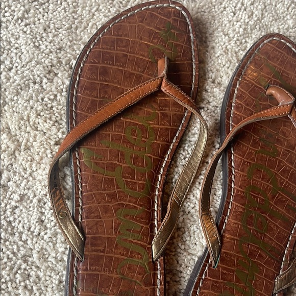 Sam Edelman Gracie Sandal Brown Crocodile Pattern - Picture 2 of 5